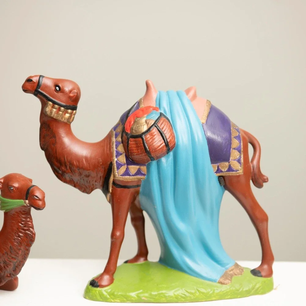 Holland Mold 7pc Nativity Animal Set Religious Christmas DecorHand Painted VTG